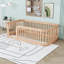 Structure de lit simple en bois avec garde-corps de clôture-1462873420