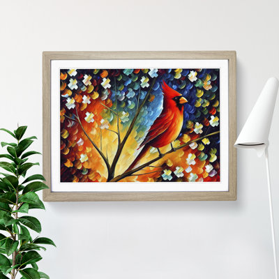 Cardinal Bird Vol.2 Abstract - Single Picture Frame Painting