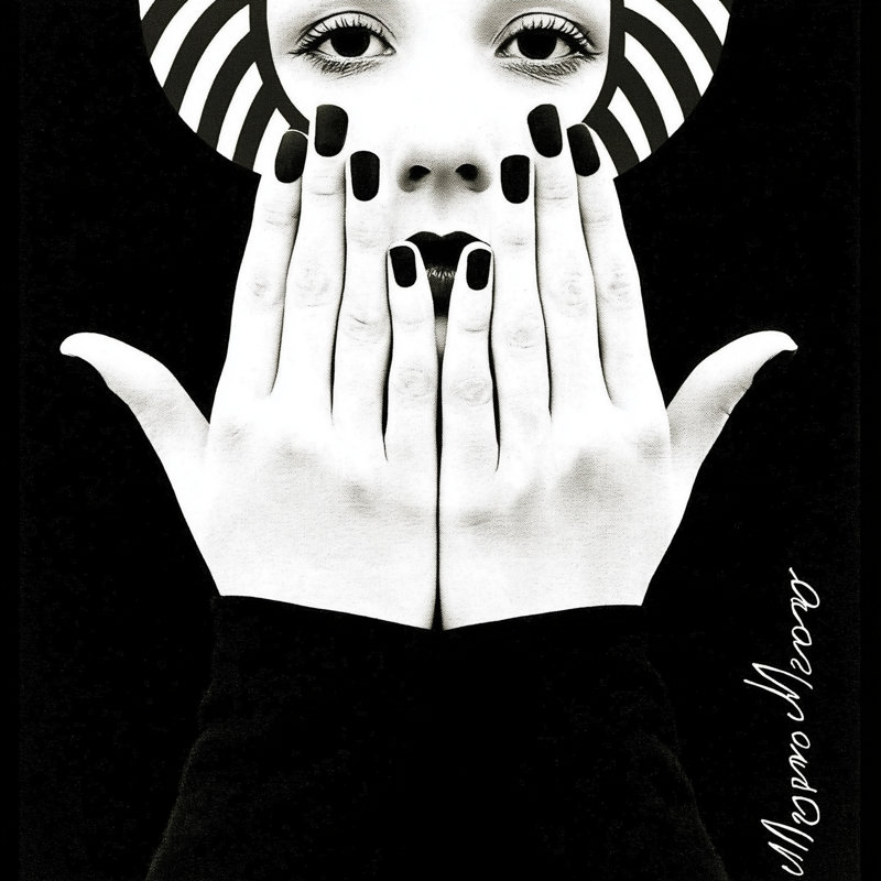 Art mural sur toile abstraite noir et blanc avec mains tendues