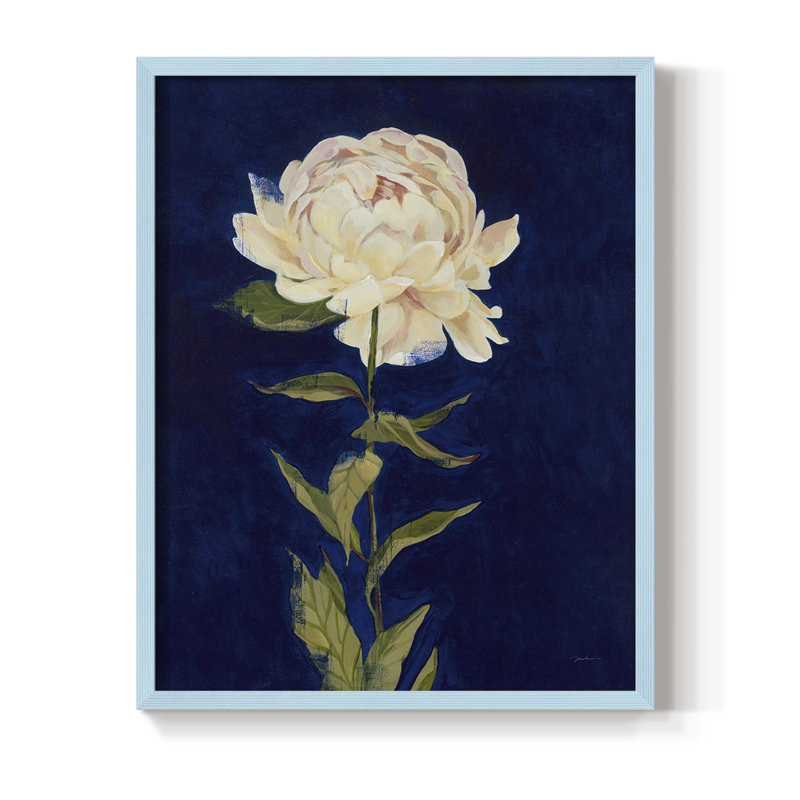 Impression encadrée «PRETTY AS A PEONY I» - bois massif, H 10 po x l 8 po, Bleu