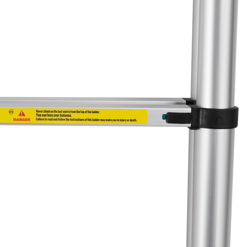 Telescoping Extension Ladder 12.5FT A-Shape w/ Stabilizer Bar for RV