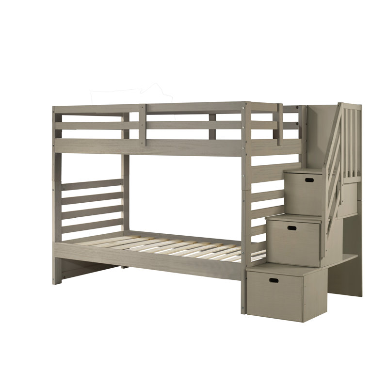 Huseman Kids Twin Over Twin Bunk Bed, Slate