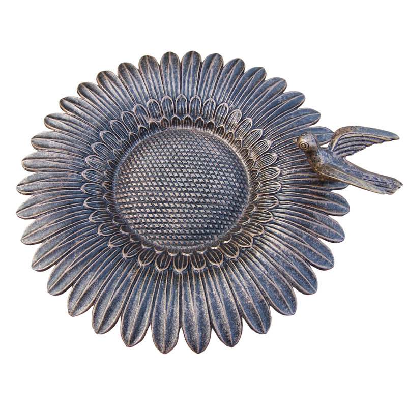 Easter Compton Aluminum Pedestal Birdbath, Antique Bronze
