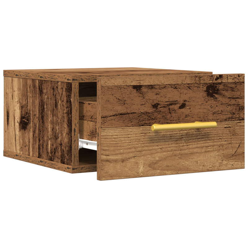 35cm W Manufactured Wood Bedside Table, Old Wood