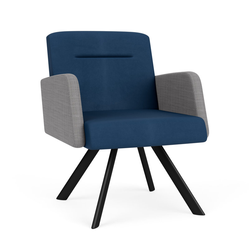 Fauteuil de réception Willow, Noir, Patriot Plus - bleu / gris chambray