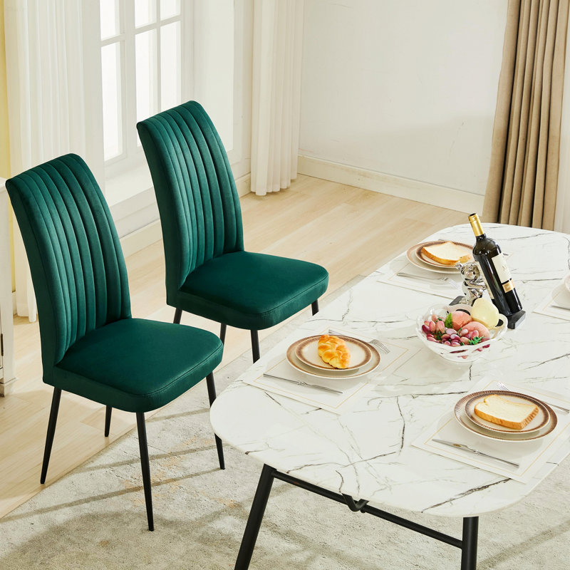 Deux chaises de salle à manger pour la cuisine et le restaurant, Vert