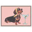 "Martini Doxie", reproduction d'art acrylique encadrée par Art Remedy, cadre blanc, 54 x 36-1770670451-1770670455