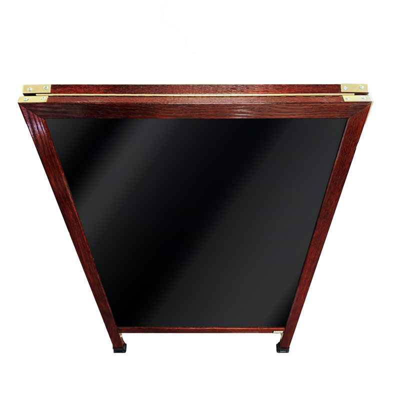 Tableau noir en position libre A-Frame Sidewalk, H 3 pi 6 po x l 2 pi, Teinture cerisier
