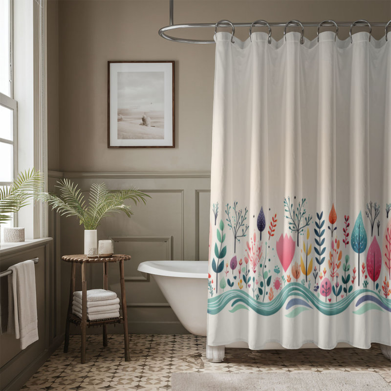 Tender Flower Designs - Rideau de douche Premium, H 74 po x l 71 po