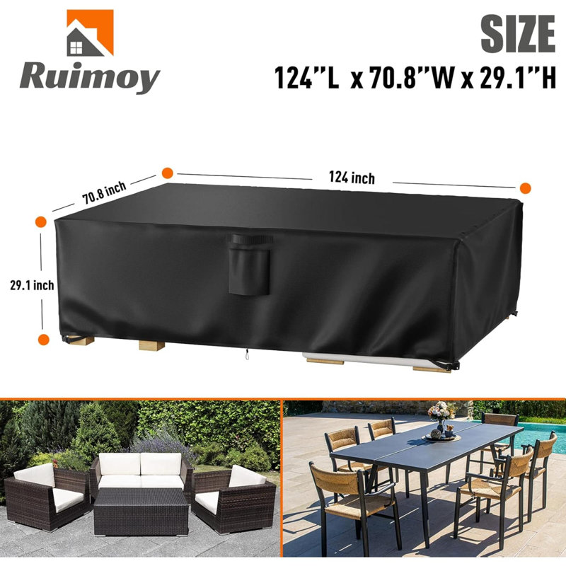 Patio Furniture Covers, Outdoor Furniture Cover Waterproof, General Purpose, Outside Table And Chair Covers, Heavy Duty 600D