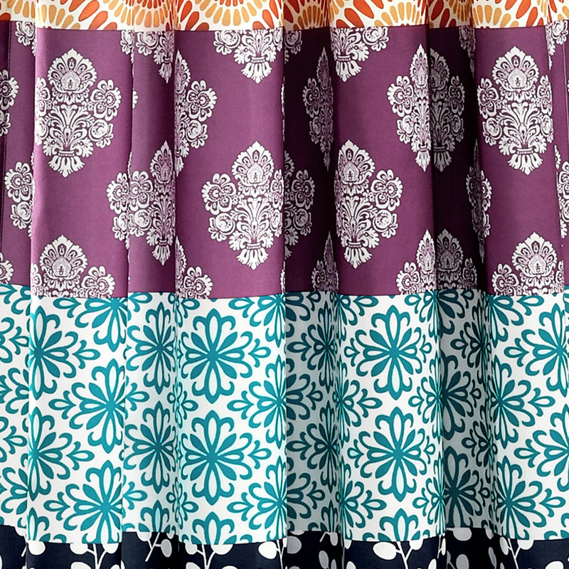Fuchsia and Orange Bohemian Stripe Light-Filtering Curtain Panels