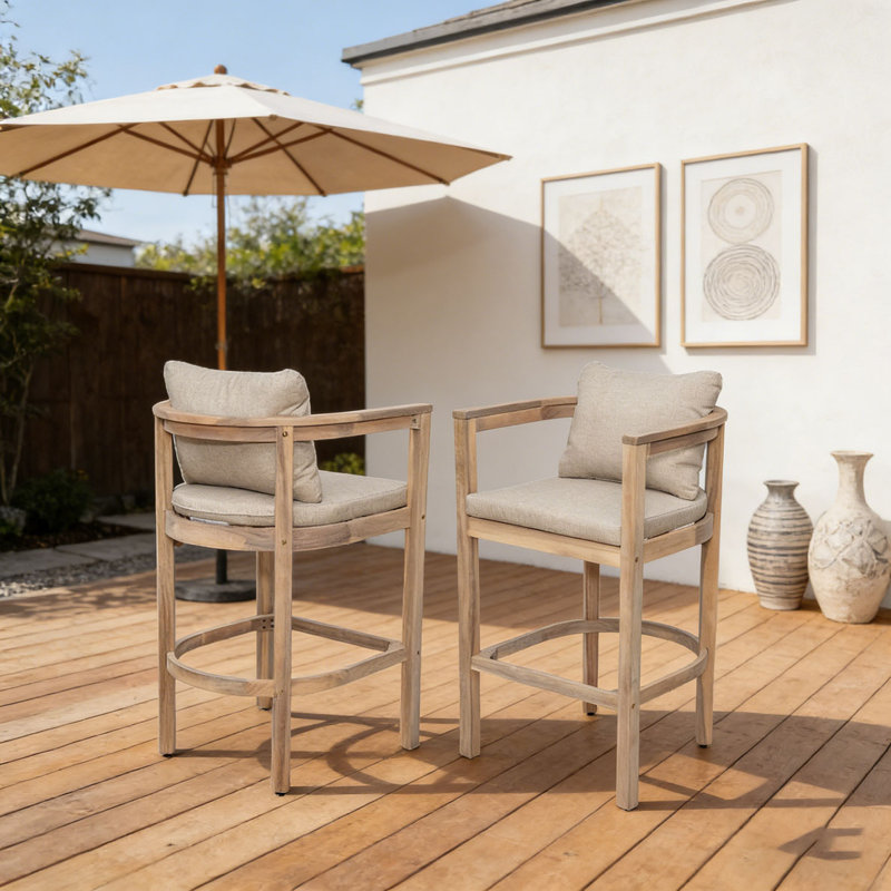 Ensemble de tabourets d'extérieur, Blanc clair