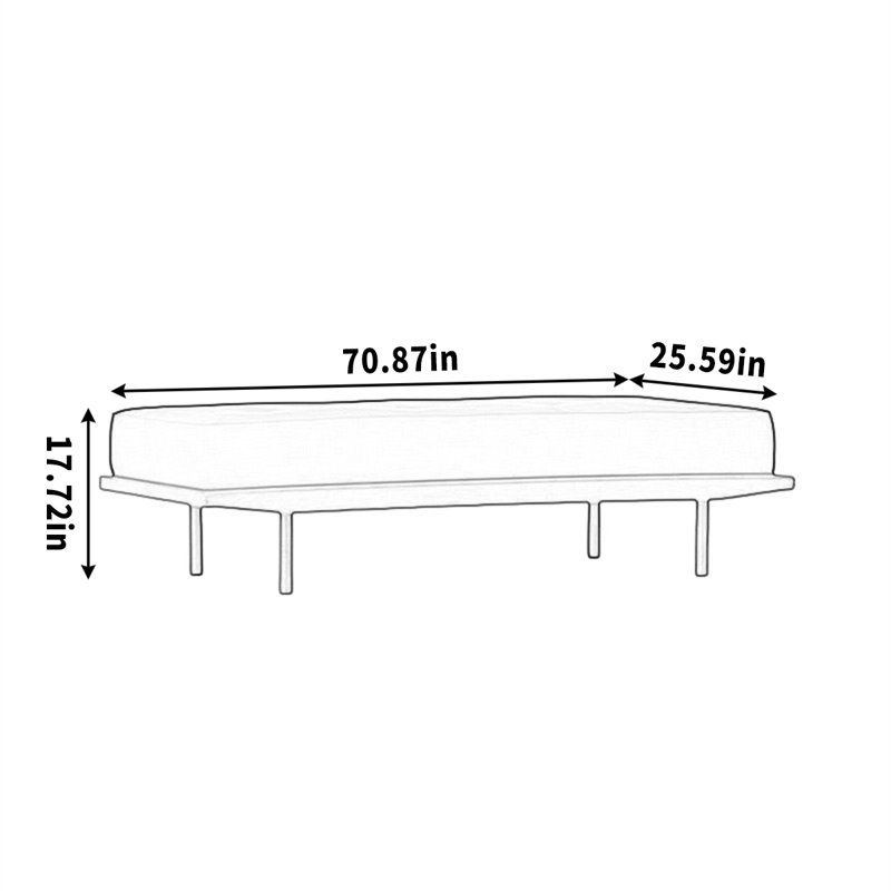 Tabouret de banc, H 17,72 po x l 70,87 po x P 25,59 po