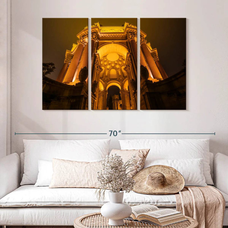 Palais des beaux-arts la nuit, H 24 po x l 38 po