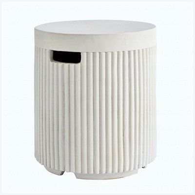 Table de couverture d'extérieur pour réservoir de propane ronde avec conception cannelée verticale, cachette de réservoir de propane MGO pour réservoir de gaz de 20 lb, table d'appoint ronde de 16,93 po avec fentes à poignées, propane non incluse