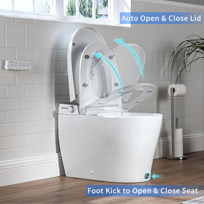 Casta Diva Smart Toilet with Temp Display, Auto Open/Close Lid, 1.28GPF ...