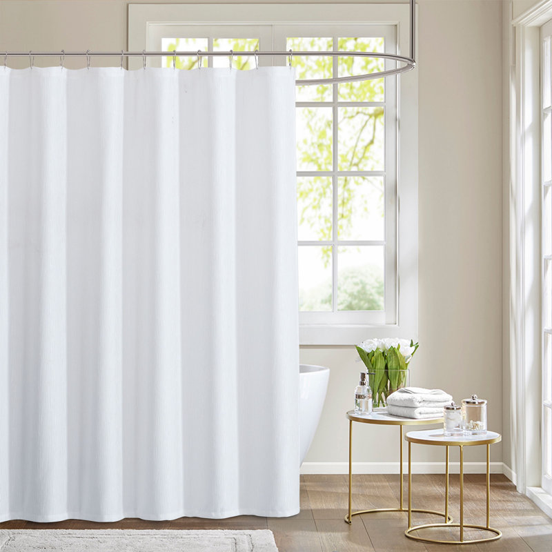 Rideau de douche simple Anasztazia, Blanc