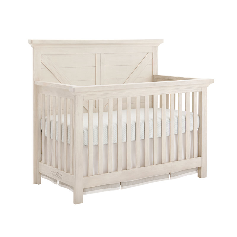Lit de bébé Aceline, Blanc brossé