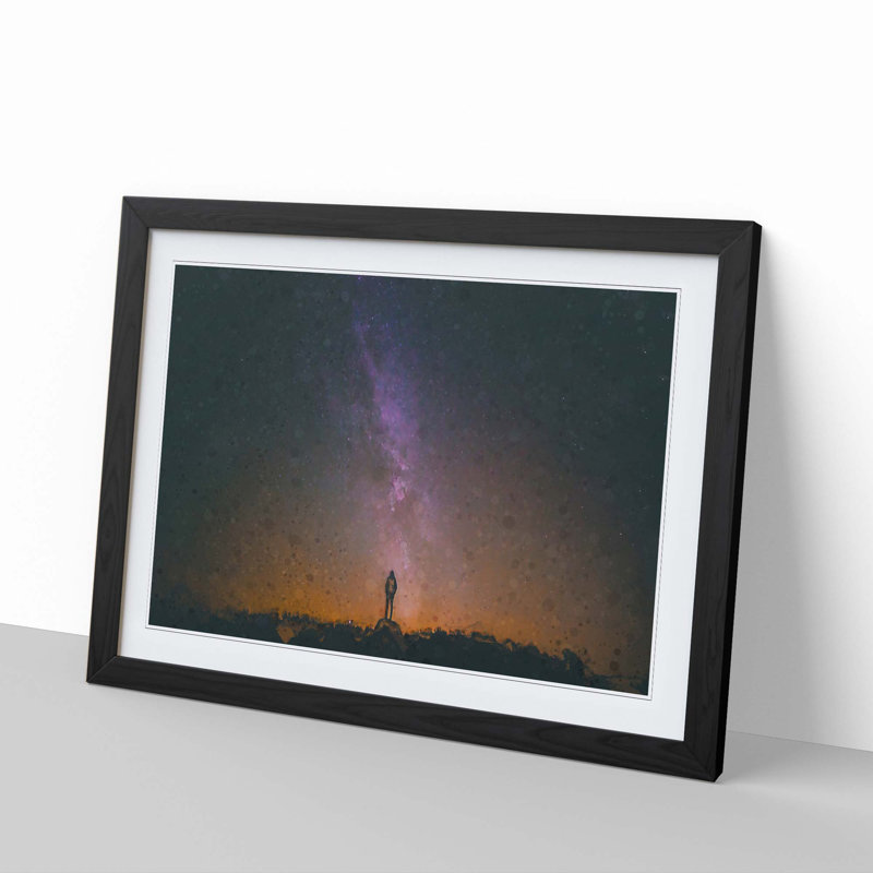 Milky Way Dreams - Picture Frame Graphic Art Print, 27cm H x 36cm W x 2cm D, Black Framed