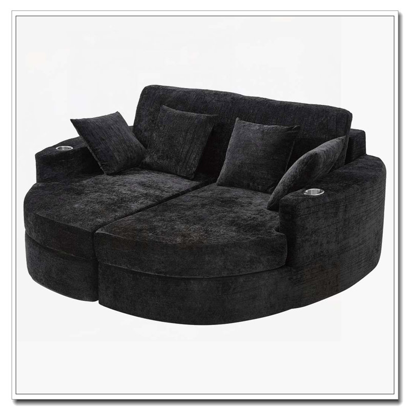 Canapé de chaise longue à compression complète, Noir