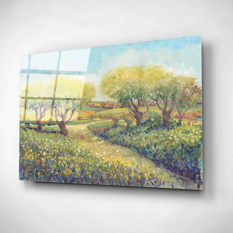 «Garden Path II» par Tim O'Toole, art mural en verre acrylique, H 12 po x l 16 po x P 0,13 po