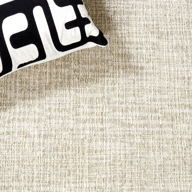 Brandalucci Natural Fiber Hand Loomed Jute/Cotton Rug in Gray/Sage, Rectangle 3' x 5'