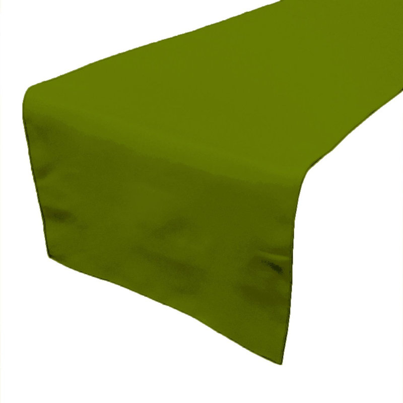 Chemin de table rectangulaire en polyester, Vert mousse, 90 po x 24 po