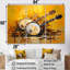 «Music Banjo Bliss Sunny Yellow I», ensemble de reproductions d'art mural musical-107758828-107758826