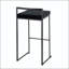 Tabouret de bar contemporain empilable en métal noir - ensemble de 2-134674210-134674219-134674222