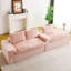 «Canapé modulaire rose en tricot gaufré - Décoration de salon confortable et de petit espace»-618853008