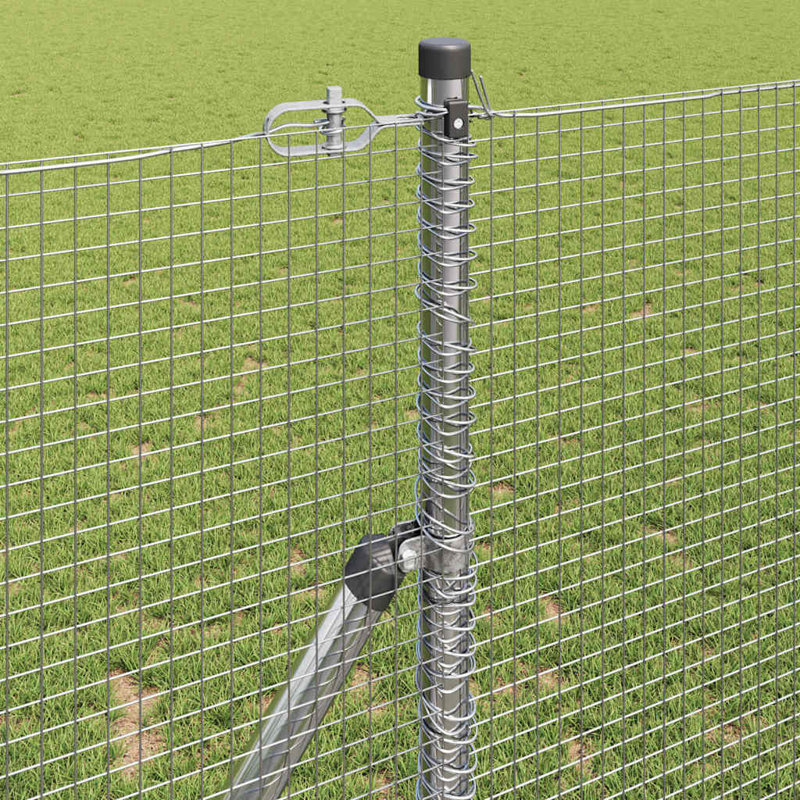 Vidaxl Fence Post, Silver, 100cm H x 1000cm W