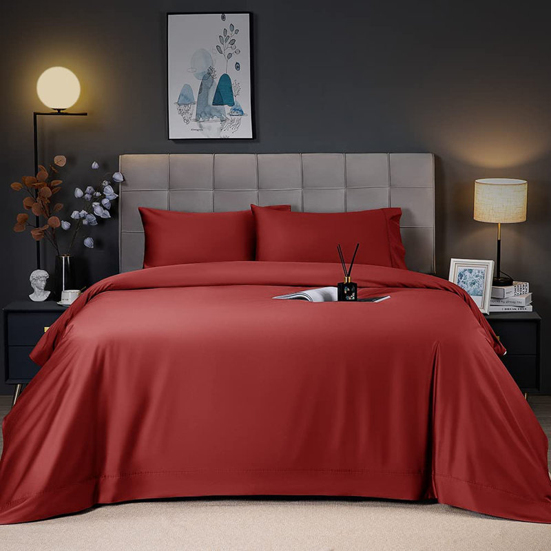 Silk Sheet Set, Burgundy