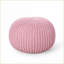 Repose-pieds en tricot de coton Modern | Siège d'appoint l 19 po x H 12 po | Coton rose