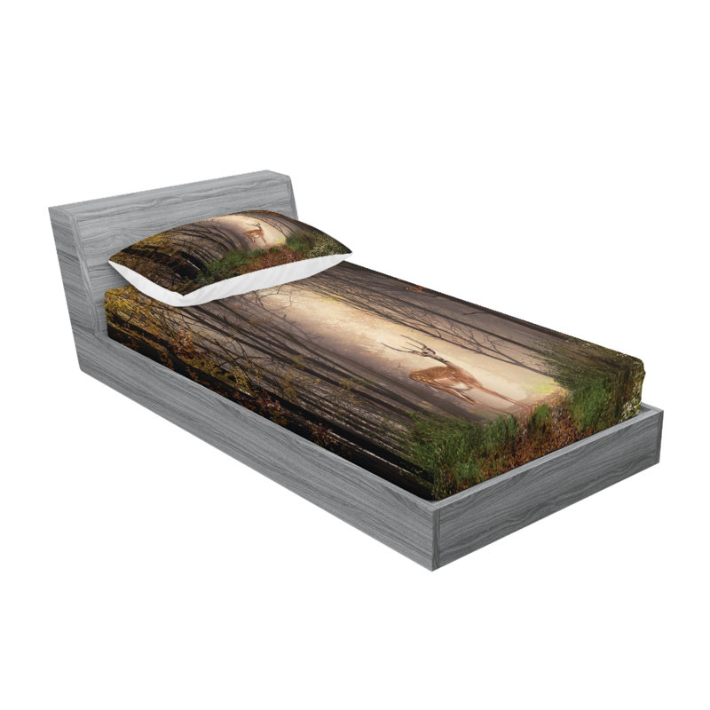Multicolore ensemble de draps et taies décoratives Ambesonne, Ensemble de draps pour lit simple avec deux taies 