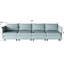 Canapé-lit modulaire en tissu chenille, 4 pièces, bleu antique, 95,79 po de profondeur, 61,67 po de hauteur, 31,43 po de hauteur, 181,87 lb de poids convertible, 4 po sous le siège,