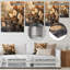 «Brown Beige Leafs Harmony V», art mural floral en métal-1479246120
