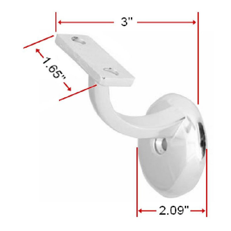 Design House 182030 Jumbo Handrail Bracket 5-Pack, Satin Nickel