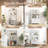 Bathroom Storage Cabinet With Open Shelves & Double Doors Modern Storage Organizer-106952690