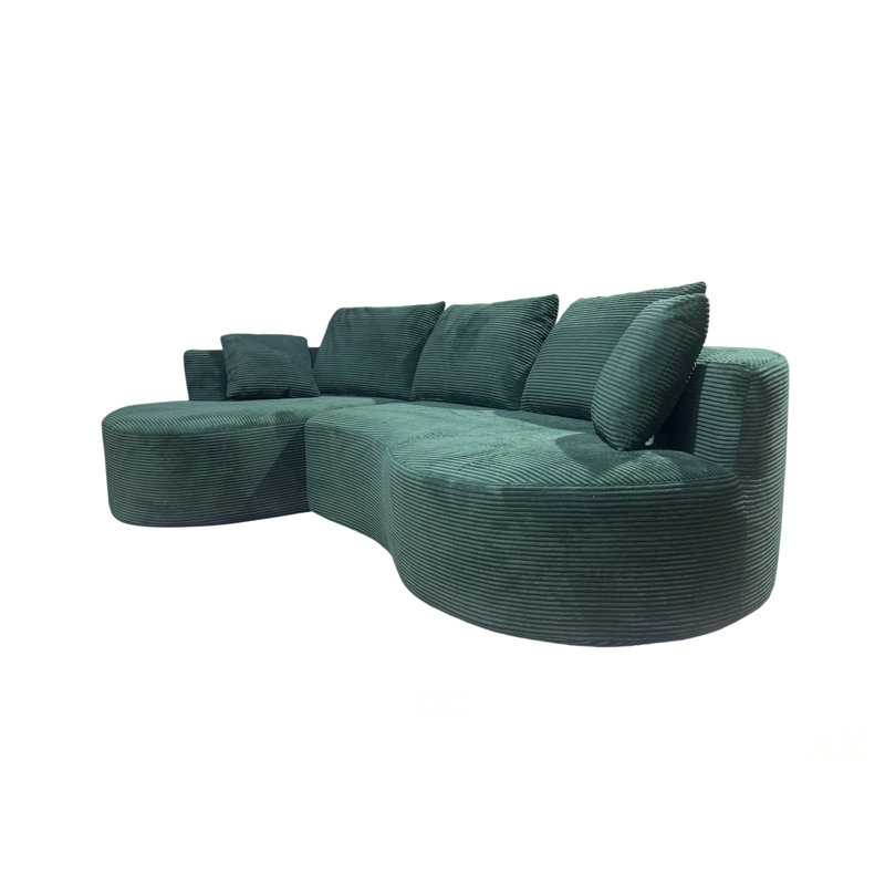 Ensemble de canapé modulaire courbé 2 pièces avec coussins, mobilier de salon ergonomique minimaliste, sièges modernes, sans assemblage, canapé et méridienne