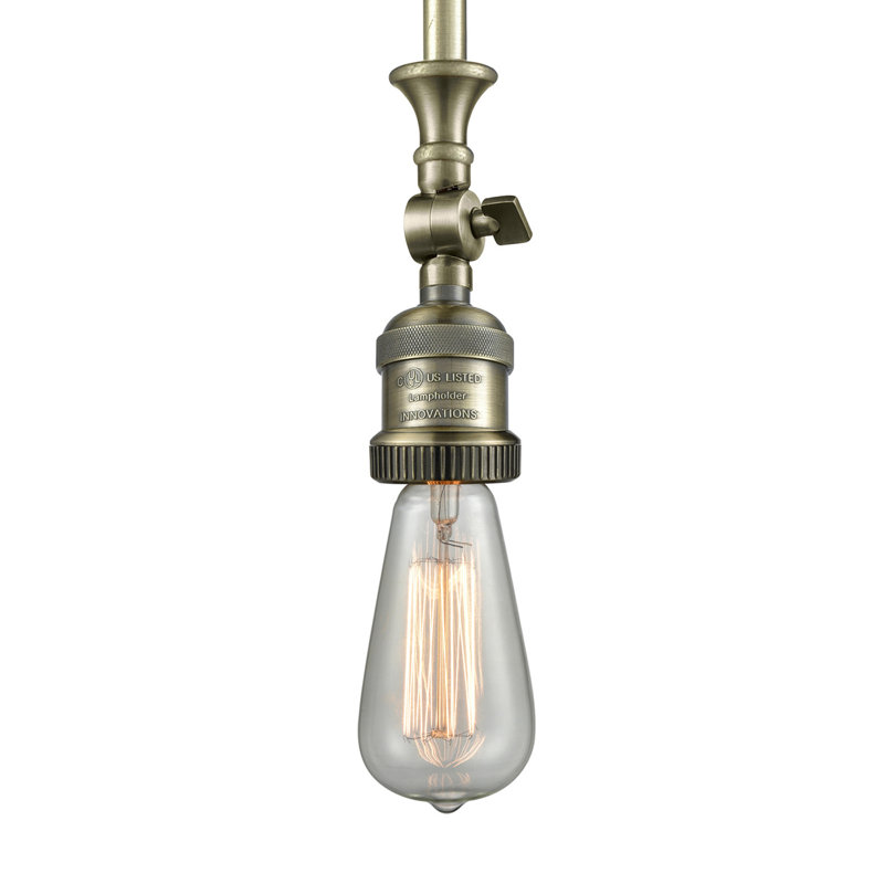 Franklin Restoration - Kuol - Mini-luminaire suspendu à tige suspendue 4 po 1 lumière - Ampoule DEL - Finition nickel satiné brossé