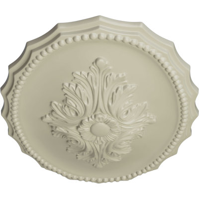 Endurathane Oxford Ceiling Medallion, 16 7/8"W x 11 3/4"H x 1 1/2"P, Hand-Painted Clear Yellow Finish