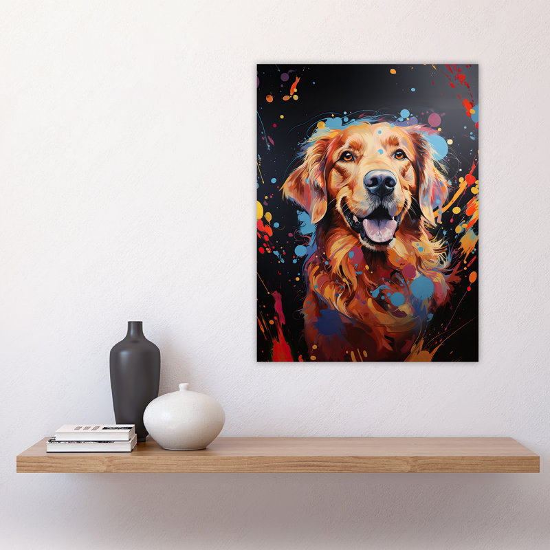 Wall Art Print Retriever Dog Lover Gift Pet Portrait on Artwork Painting Poster