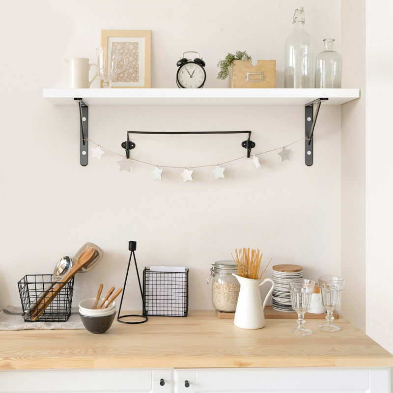 Ensemble de 2 tablettes flottantes Kaboon, 10 x 27 pouces, blanc, Blanc, H 0,75 po x l 27 po x P 0,75 po