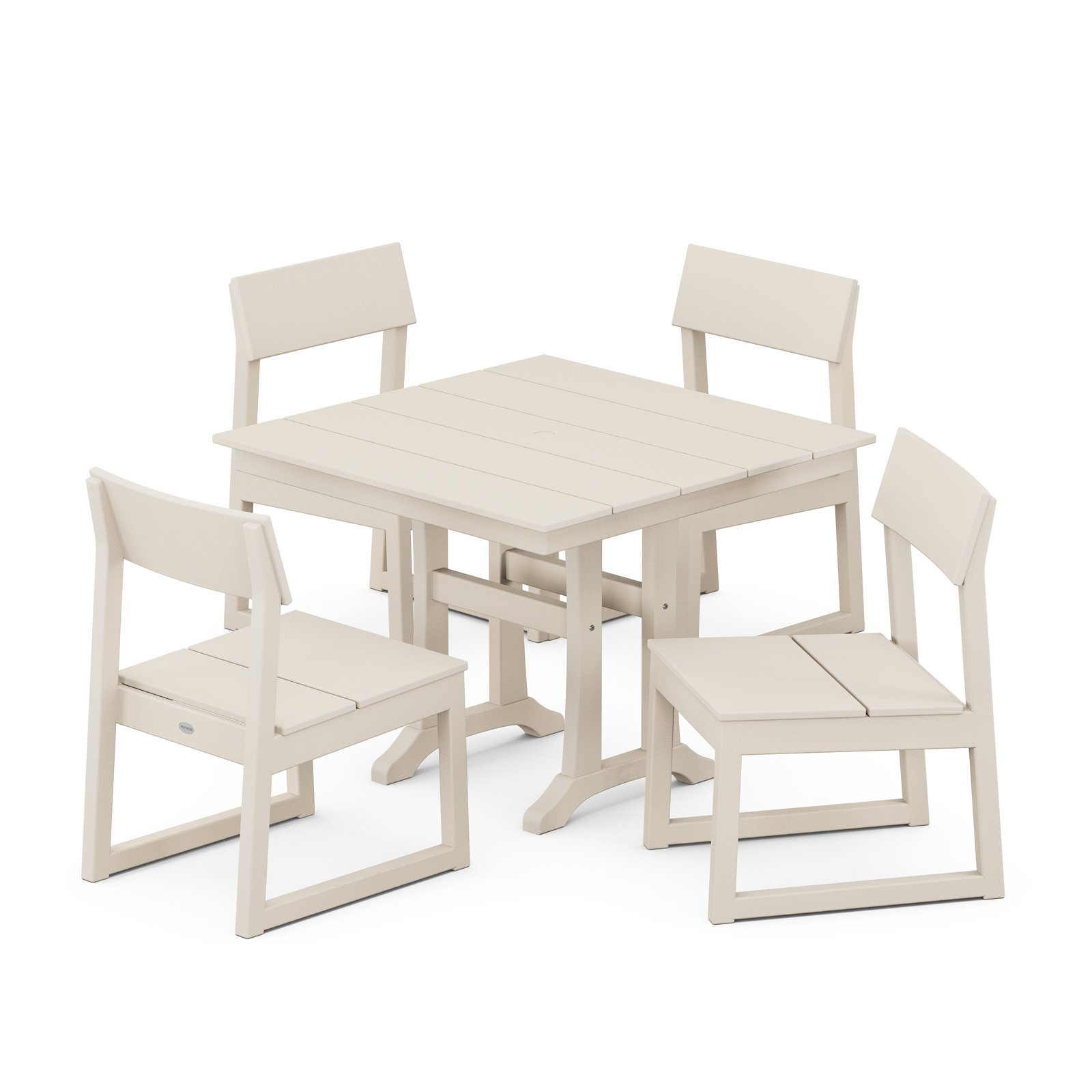 Edge Rectangular 4 - Person 37.63'' Long Dining Set, Sand