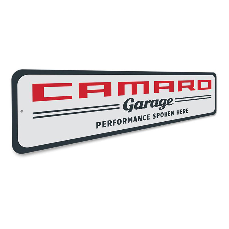 Enseigne de garage Camaro, H 4 po x l 18 po x P 0,04 po