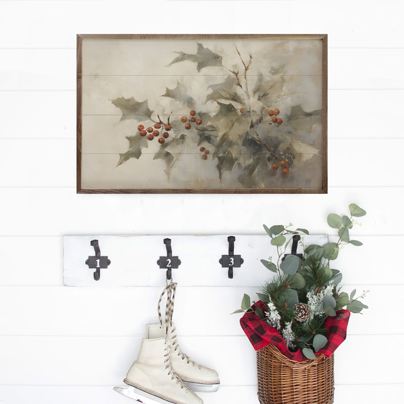 Holly avec des baies II par Petals Prints Designs, H 5 po x l 8 po