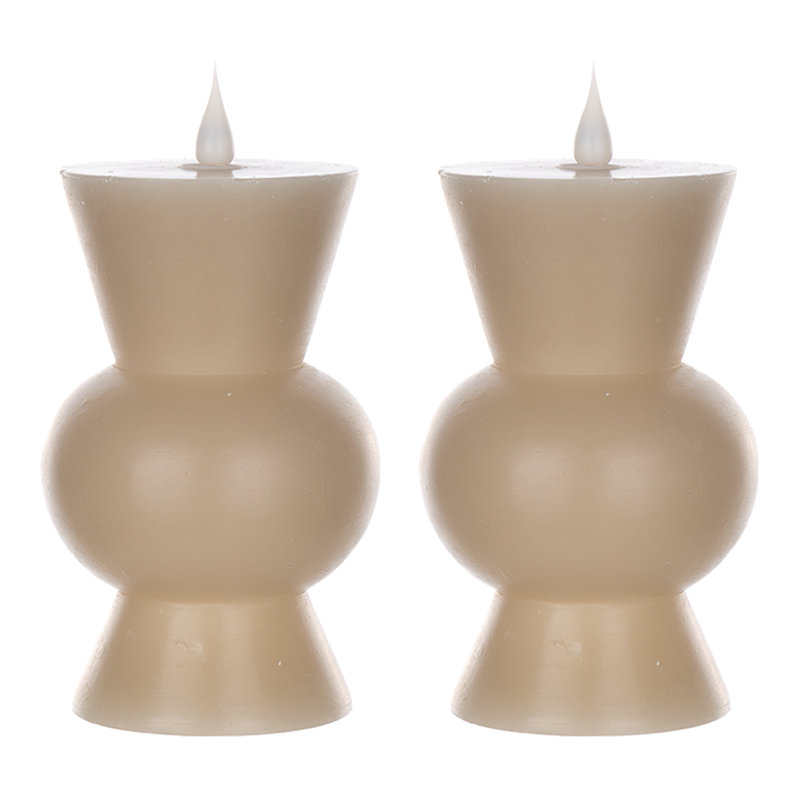 Unscented Flameless Pillar Candle, 6.75" H x 3.5" W x 3.5" D, Gray