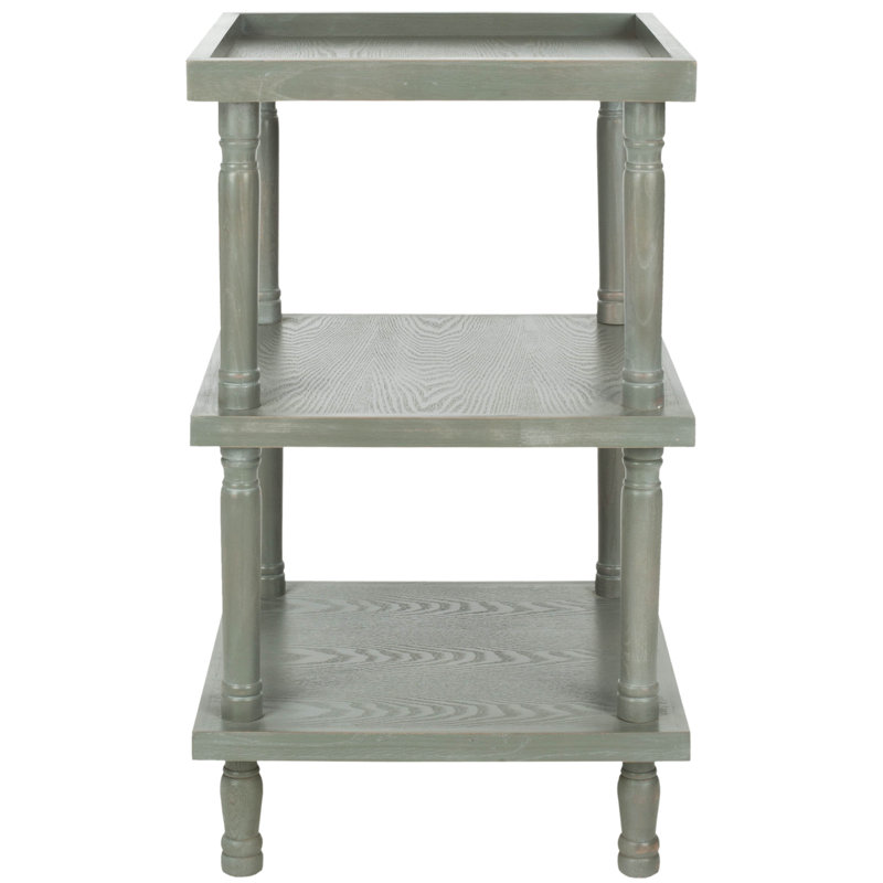 Sadie Solid Wood Tray Top End Table, Ash Gray