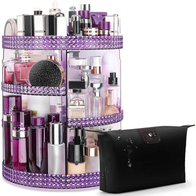 360-Degree Rotating Makeup Organizer With Adjustable Layers, Large Capacity Cosmetic Storage For All Beauty Products And Accessories