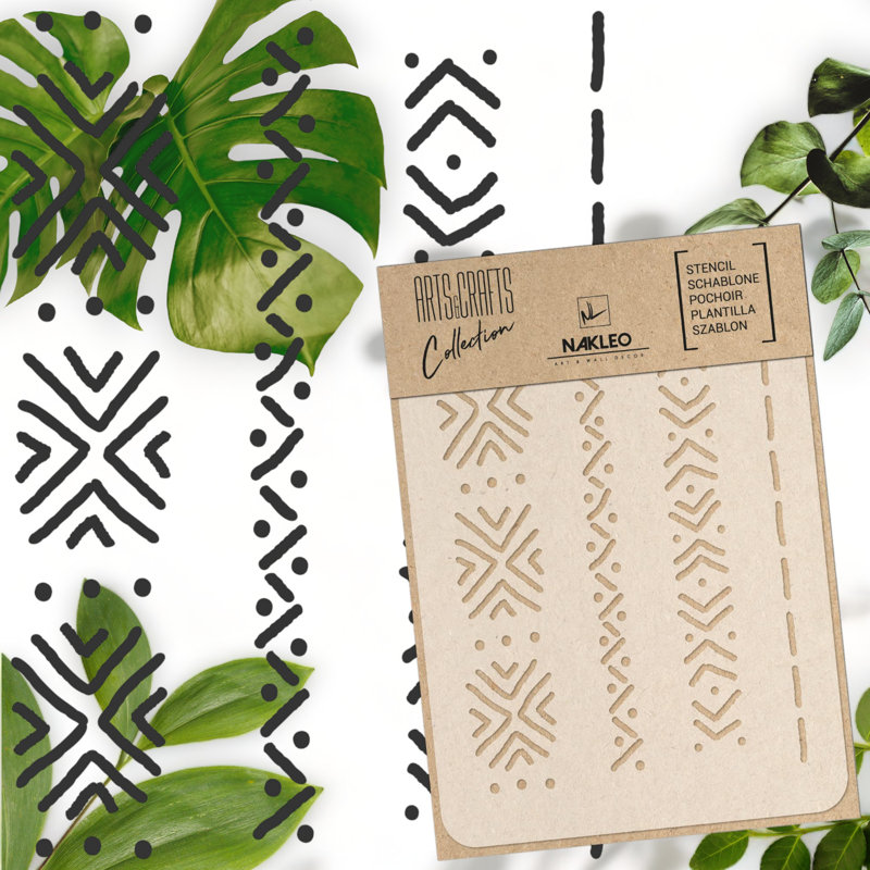 Reusable Plastic Mudcloth Stencils for DIY Projects (A3, A4, A5)